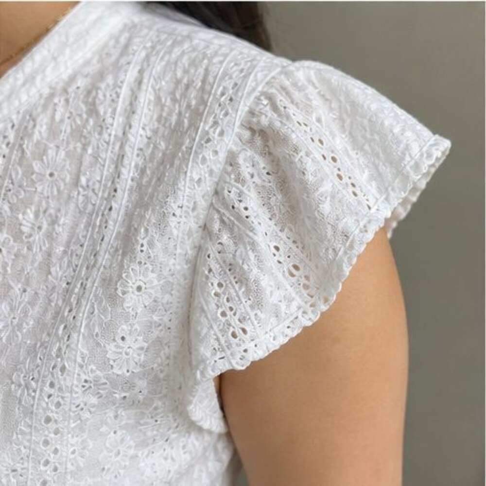 White Button Blouse - Picture 5 of 6
